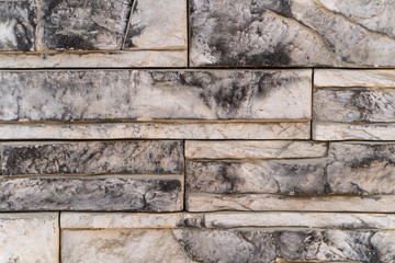 Grey and brown painted bricks texture. Wall  background