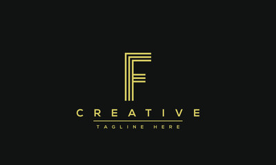 Modern unique creative alphabet  letter F logo design, Minimalist F monogram initial based vector icon.