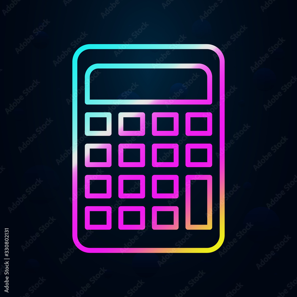 Poster calculator in nolan style icon. simple thin line, outline vector of finance and chart icons for ui a
