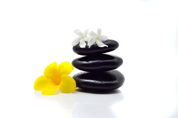 Essence oil, zen stone and calamansi in spa concept