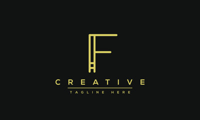 Modern unique creative alphabet  letter F logo design, Minimalist F monogram initial based vector icon.