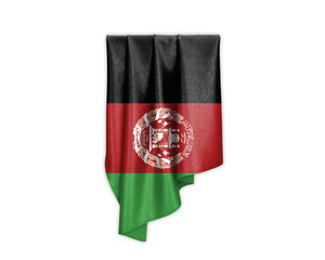 Afghanistan Flag with a beautiful glossy silk texture with selection path - 3D Illustration