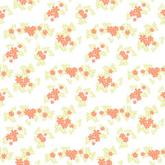 Seamless floral pattern. Background in small flowers for textiles, fabrics, cotton fabric, covers, wallpaper, print, gift wrapping, postcard, scrapbooking.