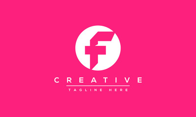 Obraz premium Modern unique creative alphabet letter F logo design, Minimalist F monogram initial based vector icon.