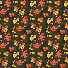 Seamless floral pattern. Background in small flowers for textiles, fabrics, cotton fabric, covers, wallpaper, print, gift wrapping, postcard, scrapbooking 