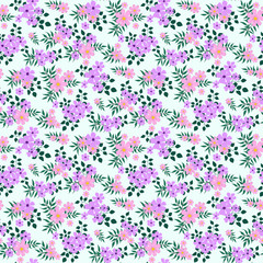 Seamless floral pattern. Background in small flowers for textiles, fabrics, cotton fabric, covers, wallpaper, print, gift wrapping, postcard, scrapbooking.