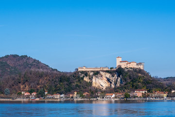 Naklejka premium Rocca di Angera. Lake Maggiore, Italy.