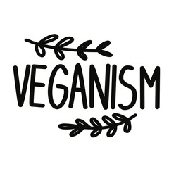 Vegan vector illustration on a white background. Bio, Ecology, Organic logos and badges, labels, tags. Vector illustration for design.