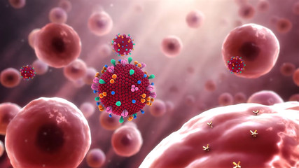 Covid19. Coronavirus Microscopic Image Of The Virus