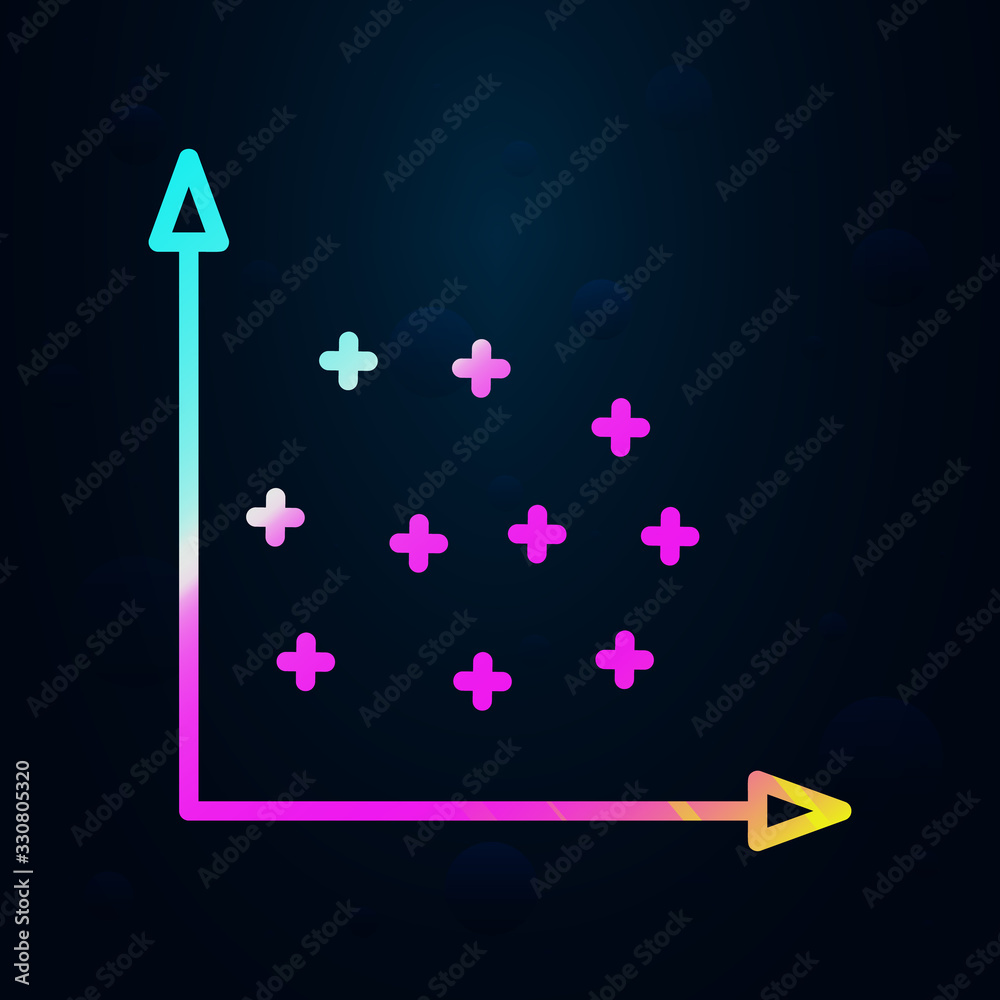 Poster chart with points in nolan style icon. simple thin line, outline vector of finance and chart icons f