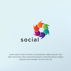 Fototapeta na wymiar Youth Social Activities Logo Template