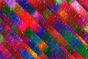 Purple, yellow and pink stripes and lines Abstract Color Pencil paint background.