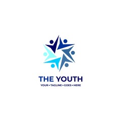 Abstract logo youth organization template