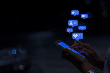 Young woman using smart phone,Social media concept.