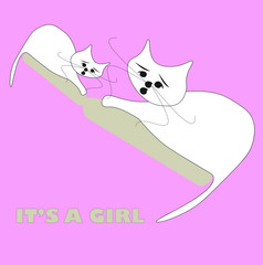 baby shower card for cat lovers it's a girl