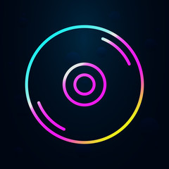 CD disc in nolan style icon. Simple thin line, outline vector of Music icons for ui and ux, website or mobile application