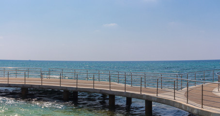 Fototapeta na wymiar Embankment of Mediterranean sea in Ayia Napa.