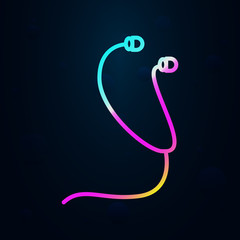 headphones in nolan style icon. Simple thin line, outline vector of Music icons for ui and ux, website or mobile application