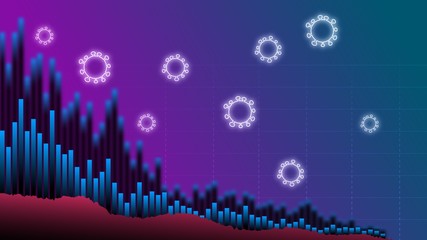 Coronavirus stock market crisis illustration. Global economy crisis concept background.