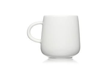 White cup isolated on a white background.