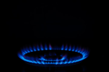 Close up shot of stove gas