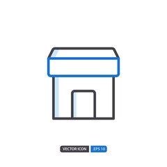 shop station icon in isolated on white background. for your web site design, logo, app, UI. Vector graphics illustration and editable stroke. EPS 10.