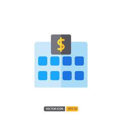 bank icon in isolated on white background. for your web site design, logo, app, UI. Vector graphics illustration and editable stroke. EPS 10.