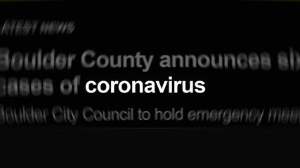 COVID-19 concept: Coronavirus word highlighted in article titles in media.