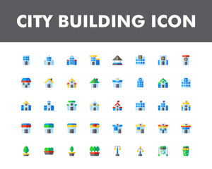 building icon set isolated on white background. for your web site design, logo, app, UI. Vector graphics illustration and editable stroke. EPS 10.