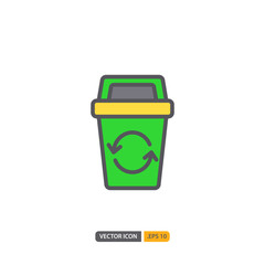 bin icon in isolated on white background. for your web site design, logo, app, UI. Vector graphics illustration and editable stroke. EPS 10.