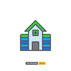hospital icon in isolated on white background. for your web site design, logo, app, UI. Vector graphics illustration and editable stroke. EPS 10.