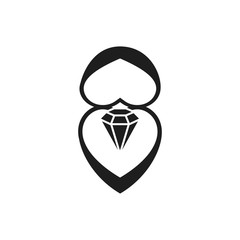 diamond vector icon, diamond ring icon in trendy flat design