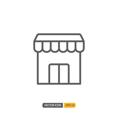 shop station icon in isolated on white background. for your web site design, logo, app, UI. Vector graphics illustration and editable stroke. EPS 10.