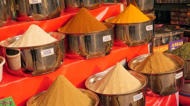 Indian tea and spices at Anjuna flea market in Goa, India