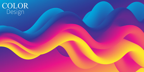 3d Wave. Fluid Colors. Liquid Shape. Ink Splash.