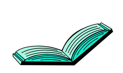 hand drawn open book isolated vector