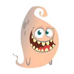 Funny cartoon monster. Vector Halloween illustration.