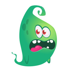 Funny cartoon monster. Vector Halloween illustration.