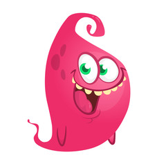 Funny cartoon monster. Vector Halloween illustration.