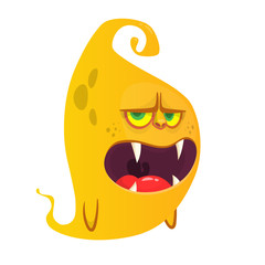 Funny cartoon monster. Vector Halloween illustration.