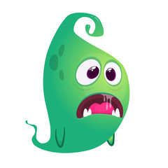 Funny cartoon monster. Vector Halloween illustration.