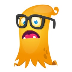 Naklejka premium Funny cartoon monster. Vector Halloween illustration.