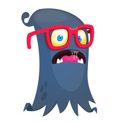 Funny cartoon monster. Vector Halloween illustration.