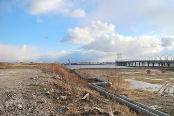 a deserted place on the outskirts of a city