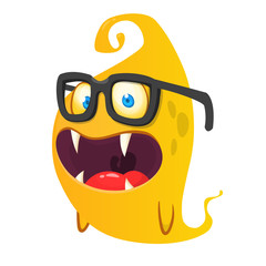 Funny cartoon monster. Vector Halloween illustration.