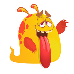 Funny cartoon monster. Vector Halloween illustration.