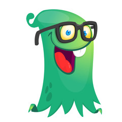 Funny cartoon monster. Vector Halloween illustration.
