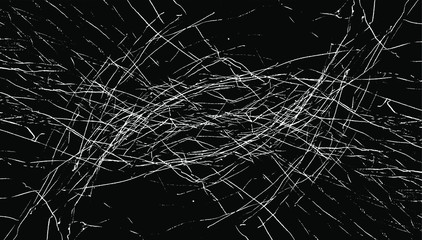 Scratched Grunge Urban Background Texture Vector. Dust Overlay Distress Grainy Grungy Effect. Distressed Backdrop Vector Illustration. Isolated Black on White Background. EPS 10.