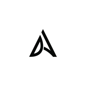 DA, AD letter logo design vector icon template