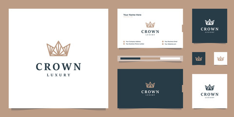 Elegant simple logo crown design, symbol for kingdom, king and leader.
